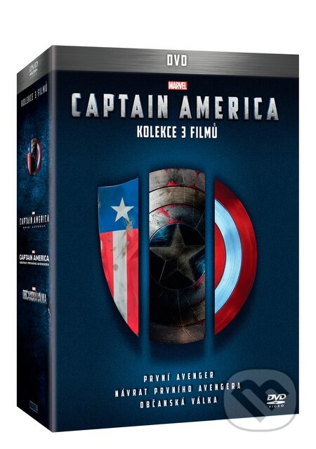 Film: Captain America trilogie 1.-3. (Anthony Russo, Joe Johnston a Joe Russo) (DVD). Magicbox, 2016 Film: Captain America trilogie 1.-3. (Anthony Russo, Joe Johnston a Joe Russo) (DVD). Magicbox, 2016