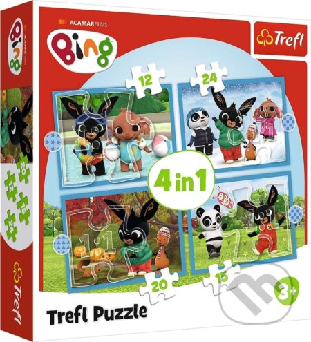 Puzzle: Trefl Puzzle 4v1 - Šťastný Bing / Acamar Films Bing (Trefl). Trefl, 2024 Puzzle: Trefl Puzzle 4v1 - Šťastný Bing / Acamar Films Bing (Trefl). Trefl, 2024