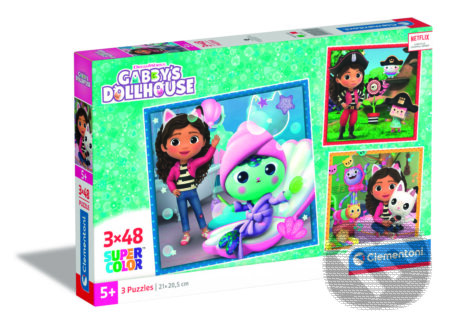 Puzzle: Puzzle 3X48 Gabby's Dollhouse (Trigo). Trigo, 2024 Puzzle: Puzzle 3X48 Gabby's Dollhouse (Trigo). Trigo, 2024
