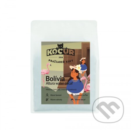 Kávy a čaje: Bolívia Altura (Bezkofeinová) (Kocúr). Kocúr, 2024 Kávy a čaje: Bolívia Altura (Bezkofeinová) (Kocúr). Kocúr, 2024
