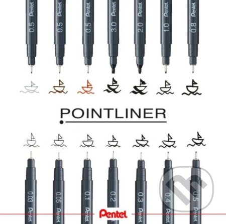 PENT.S20P-2A POINTLINER BLACK 0,2MM, Pentel, 2023