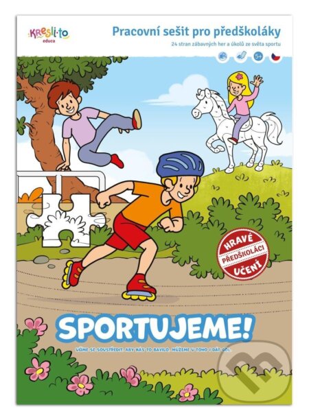 Kniha: Sportujeme! - Pracovní sešit pro předškoláky (Filip Škoda). Kresli.to, 2024 Kniha: Sportujeme! - Pracovní sešit pro předškoláky (Filip Škoda). Kresli.to, 2024