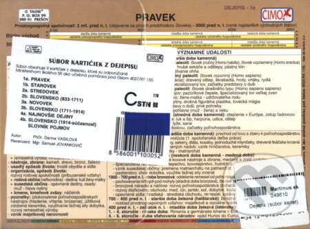 Kniha: Dejepis (súbor kariet) (Autorský kolektív). TAOSI - Ing. Andrej Šimko, 2005 Kniha: Dejepis (súbor kariet) (Autorský kolektív). TAOSI - Ing. Andrej Šimko, 2005