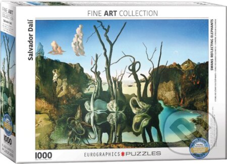 Puzzle: Labutě odrážející slony (Salvador Dalí). EuroGraphics, 2016 Puzzle: Labutě odrážející slony (Salvador Dalí). EuroGraphics, 2016