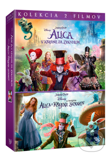 Film: Alica v Krajine zázrakov kolekcia 1.-2. (James Bobin a Tim Burton) (DVD). Magicbox, 2016 Film: Alica v Krajine zázrakov kolekcia 1.-2. (James Bobin a Tim Burton) (DVD). Magicbox, 2016