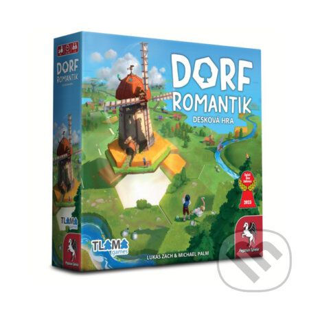 Spoločenská hra: Dorfromantik CZ (Michael Palm Lukas a Zach). Tlama games, 2022 Spoločenská hra: Dorfromantik CZ (Michael Palm Lukas a Zach). Tlama games, 2022