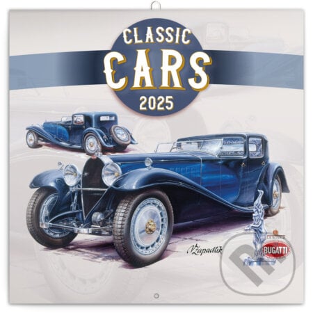 Poznámkový nástenný kalendár Classic Cars 2025 - Václav Zapadlík, Notique, 2024