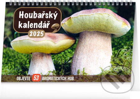 Stolový Hubársky kalendár 2025, 23,1 × 14,5 cm, Notique, 2024