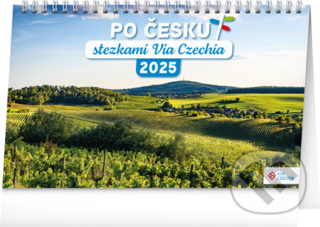 Stolový kalendár Okolo Česka chodníkmi Via Czechia 2025, 23,1 × 14,5 cm, Notique, 2024