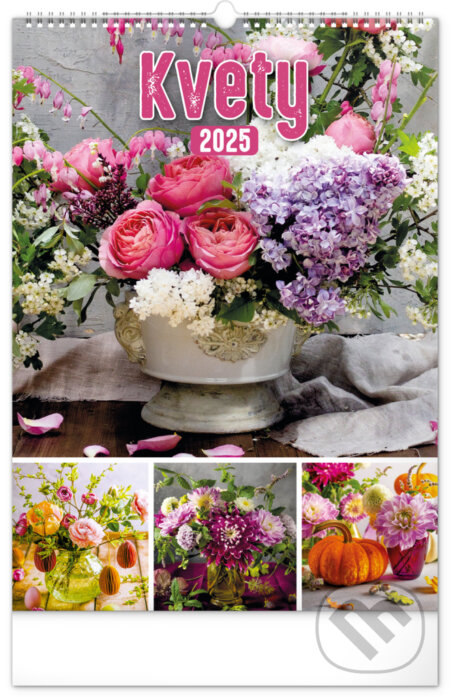 Nástenný kalendár Kvety 2025, 33 × 46 cm, Notique, 2024
