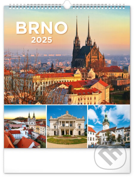 Nástenný kalendár Brno 2025, 30 × 34 cm, Notique, 2024