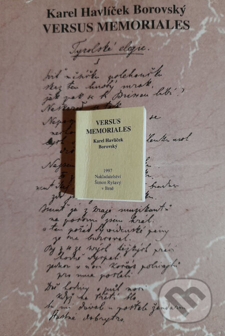Kniha: Versus memoriales / Verše k zapamatování (Karel Havlíček Borovský). Šimon Ryšavý, 1997 Kniha: Versus memoriales / Verše k zapamatování (Karel Havlíček Borovský). Šimon Ryšavý, 1997