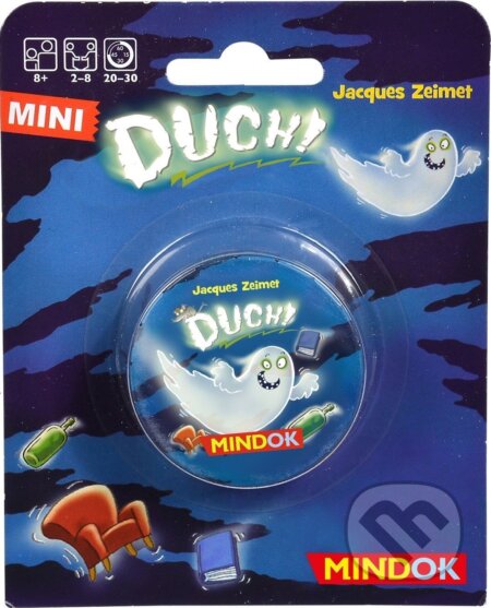 Společenská hra: Duch! (miniplechovka) (Jacques Zeimet). Mindok, 2024 Společenská hra: Duch! (miniplechovka) (Jacques Zeimet). Mindok, 2024