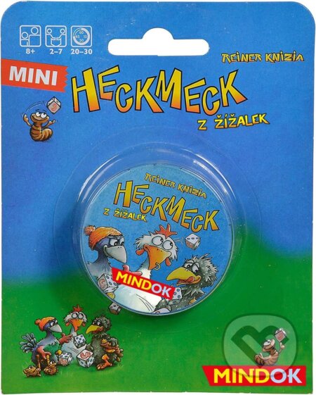 Společenská hra: Heckmeck z žížalek (miniplechovka) (Reiner Knizia). Mindok, 2024 Společenská hra: Heckmeck z žížalek (miniplechovka) (Reiner Knizia). Mindok, 2024