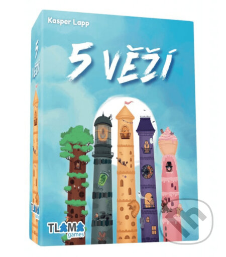 Společenská hra: 5 věží (Kasper Lapp). Tlama games, 2024 Společenská hra: 5 věží (Kasper Lapp). Tlama games, 2024