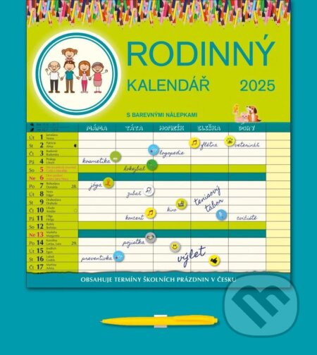 Nástěnný Rodinný kalendář s perem 2025 (Spektrum grafik). Spektrum grafik, 2024 Nástěnný Rodinný kalendář s perem 2025 (Spektrum grafik). Spektrum grafik, 2024