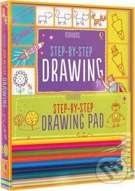 Kniha: Step-By-Step Drawing Pad (Fiona Watt). Usborne, 2016 Kniha: Step-By-Step Drawing Pad (Fiona Watt). Usborne, 2016