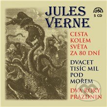 Audiokniha: Cesta kolem světa za 80 dní, Dvacet tisíc mil pod mořem a Dva roky prázdnin (Jan Fuchs, Jules Verne, Ladislav Rybišar a Miroslav Krejča). Supraphon, 2013 Audiokniha: Cesta kolem světa za 80 dní, Dvacet tisíc mil pod mořem a Dva roky prázdnin (Jan Fuchs, Jules Verne, Ladislav Rybišar a Miroslav Krejča). Supraphon, 2013
