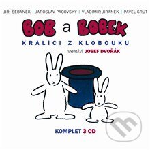Audiokniha: Bob a Bobek - Králíci z létajícího klobouku (komplet) (Jaroslav Pacovský, Jiří Šebánek, Pavel Šrut a Vladimír Jiránek). Supraphon, 2014 Audiokniha: Bob a Bobek - Králíci z létajícího klobouku (komplet) (Jaroslav Pacovský, Jiří Šebánek, Pavel Šrut a Vladimír Jiránek). Supraphon, 2014