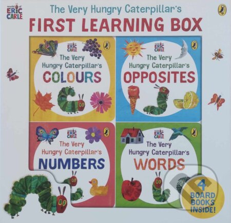 Kniha: The Very Hungry Caterpillar’s First Learning Box (Eric Carle). Penguin Books, 2024 Kniha: The Very Hungry Caterpillar’s First Learning Box (Eric Carle). Penguin Books, 2024