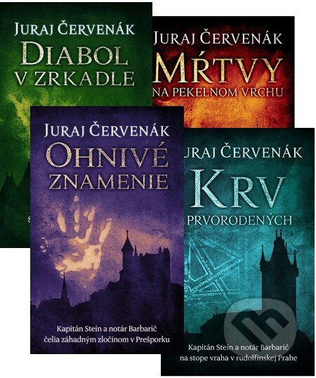 Kniha: Mŕtvy na Pekelnom vrchu + Krv prvorodených + Ohnivé znamenie + Diabol v zrkadle (Juraj Červenák). Slovart Kniha: Mŕtvy na Pekelnom vrchu + Krv prvorodených + Ohnivé znamenie + Diabol v zrkadle (Juraj Červenák). Slovart