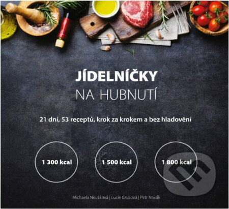 Kniha: Jídelníčky na hubnutí (Lucie Grusová, Michaela Nováková a Petr Novák). , 2019 Kniha: Jídelníčky na hubnutí (Lucie Grusová, Michaela Nováková a Petr Novák). , 2019