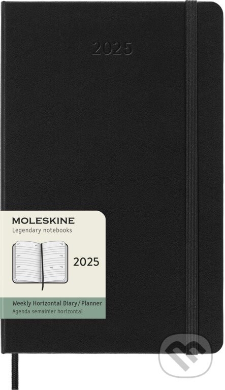 Moleskine – 12-mesačný týždenný horizontálny diár 2025 - čierny (Moleskine). Moleskine, 2024 Moleskine – 12-mesačný týždenný horizontálny diár 2025 - čierny (Moleskine). Moleskine, 2024