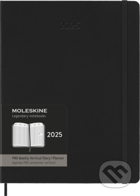 Moleskine – 12-mesačný vertikálny diár PRO 2025 - čierny (Moleskine). Moleskine, 2024 Moleskine – 12-mesačný vertikálny diár PRO 2025 - čierny (Moleskine). Moleskine, 2024
