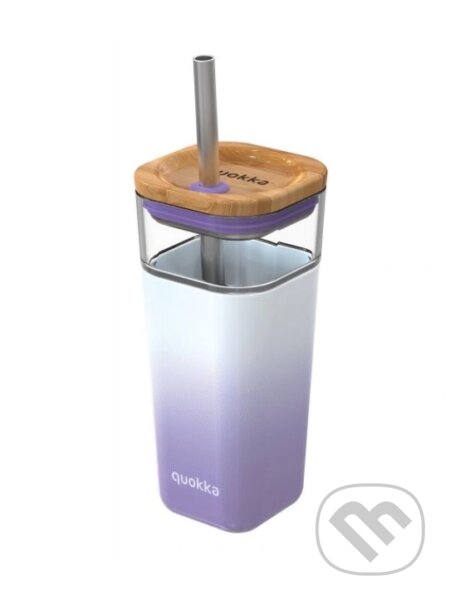 Quokka Skleněný cestovní hrnek s brčkem Liquid Cube: Lilac Gradient 540ml (Quokka). Quokka Quokka Skleněný cestovní hrnek s brčkem Liquid Cube: Lilac Gradient 540ml (Quokka). Quokka