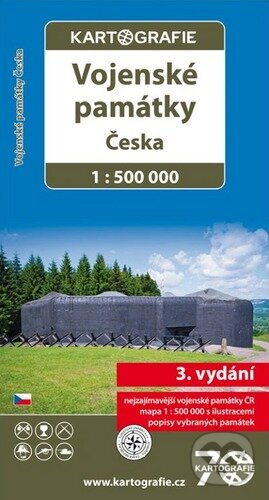 Kniha: Vojenské památky Česka 1:500 000 (Kartografie Praha). Kartografie Praha, 2024 Kniha: Vojenské památky Česka 1:500 000 (Kartografie Praha). Kartografie Praha, 2024