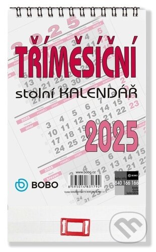 Tříměsíční kalendář 2025 - stolní kalendář (BOBO BLOK). BOBO BLOK, 2024 Tříměsíční kalendář 2025 - stolní kalendář (BOBO BLOK). BOBO BLOK, 2024