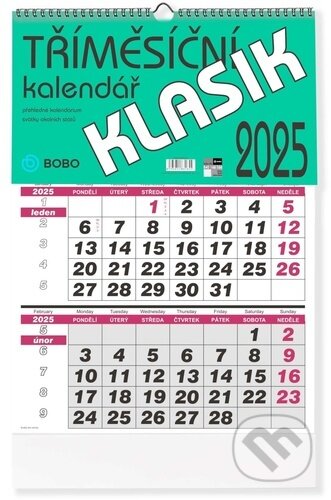 Klasik 2025 - nástěnný kalendář (BOBO BLOK). BOBO BLOK, 2024 Klasik 2025 - nástěnný kalendář (BOBO BLOK). BOBO BLOK, 2024