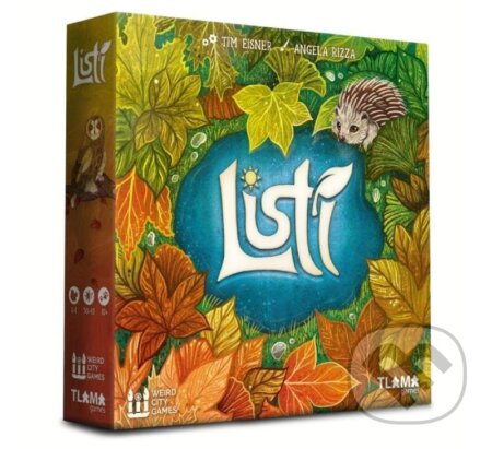 Společenská hra: Listí (Tim Eisner). Tlama games, 2024 Společenská hra: Listí (Tim Eisner). Tlama games, 2024