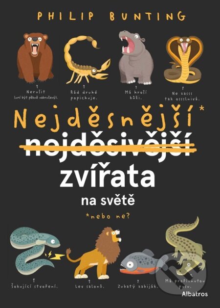 Kniha: Nejděsnější zvířata na světě (Philip Bunting). Albatros CZ, 2024 Kniha: Nejděsnější zvířata na světě (Philip Bunting). Albatros CZ, 2024