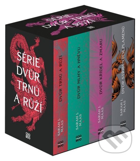 Kniha: Dvůr trnů a růží (BOX) 1-4 (Sarah J. Maas). CooBoo CZ, 2024 Kniha: Dvůr trnů a růží (BOX) 1-4 (Sarah J. Maas). CooBoo CZ, 2024