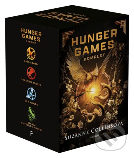 Kniha: Hunger Games (BOX) 1-4 (Suzanne Collins). Nakladatelství Fragment, 2024 Kniha: Hunger Games (BOX) 1-4 (Suzanne Collins). Nakladatelství Fragment, 2024
