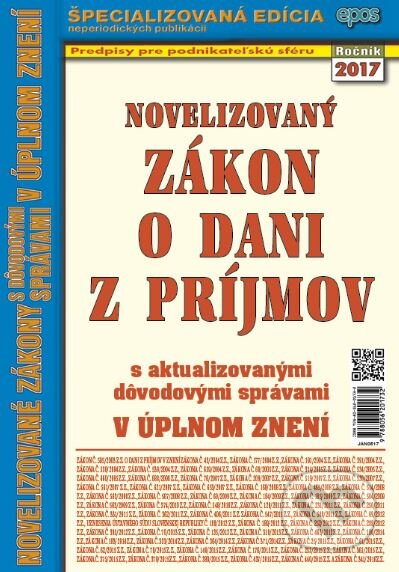 Kniha: Novelizovaný Zákon o dani z príjmov (Epos). Epos, 2017 Kniha: Novelizovaný Zákon o dani z príjmov (Epos). Epos, 2017