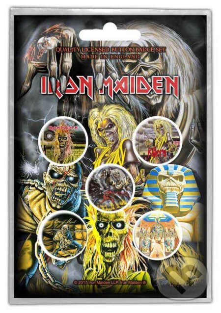 Set 5 odznakov Iron Maiden: Early Albums (Iron Maiden). Iron Maiden, 2024 Set 5 odznakov Iron Maiden: Early Albums (Iron Maiden). Iron Maiden, 2024