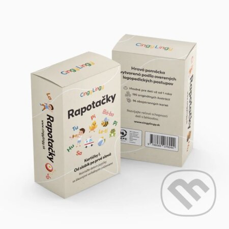 Spoločenská hra: Rapotačky - Od slabík po prvé slová (Cingy Lingy). Cingy Lingy, 2024 Spoločenská hra: Rapotačky - Od slabík po prvé slová (Cingy Lingy). Cingy Lingy, 2024