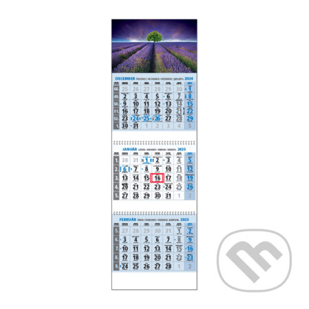 Klasik 3-mesačný nástenný kalendár 2025 - modrý, fialová lúka (Spektrum grafik). Spektrum grafik, 2024 Klasik 3-mesačný nástenný kalendár 2025 - modrý, fialová lúka (Spektrum grafik). Spektrum grafik, 2024
