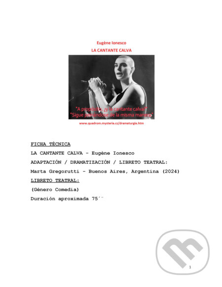 E-kniha: Cantante calva (Quadrom). Quadrom, 2024 E-kniha: Cantante calva (Quadrom). Quadrom, 2024