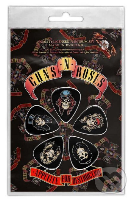 Gitarové trsátka Guns N' Roses: Appetite For Destruction set 5 ks (). , 2024 Gitarové trsátka Guns N' Roses: Appetite For Destruction set 5 ks (). , 2024