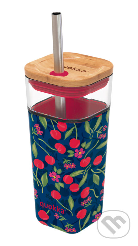 Sklenený cestovný hrnček so slamkou Liquid Cube Cherries 540 ml (Quokka). Quokka, 2024 Sklenený cestovný hrnček so slamkou Liquid Cube Cherries 540 ml (Quokka). Quokka, 2024