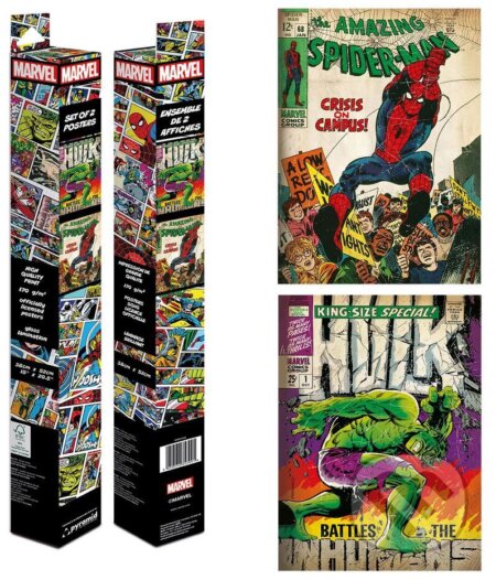 Set 2 ks plagátov Marvel Comics: Spiderman a Hulk (). , 2024 Set 2 ks plagátov Marvel Comics: Spiderman a Hulk (). , 2024