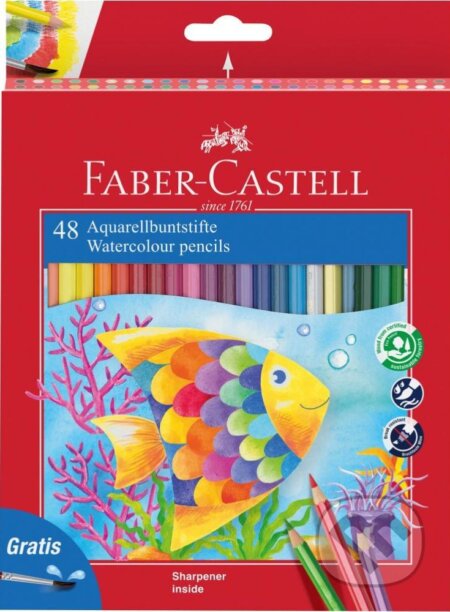 Pastelky akvarelové set 48 farebné + štetec (Faber-Castell). Faber-Castell Pastelky akvarelové set 48 farebné + štetec (Faber-Castell). Faber-Castell