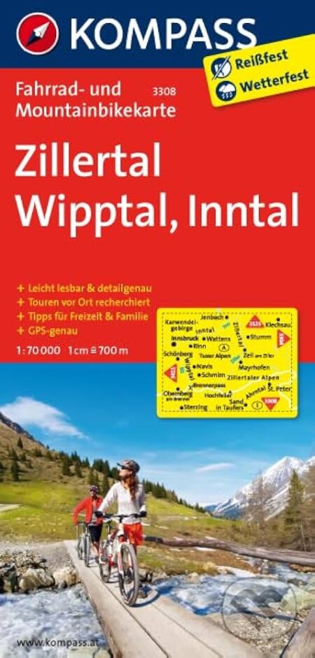 Zillertal,Wipptal,Inntal 3308 / 1:70T KOM (Kompass). Kompass, 2013 Zillertal,Wipptal,Inntal 3308 / 1:70T KOM (Kompass). Kompass, 2013