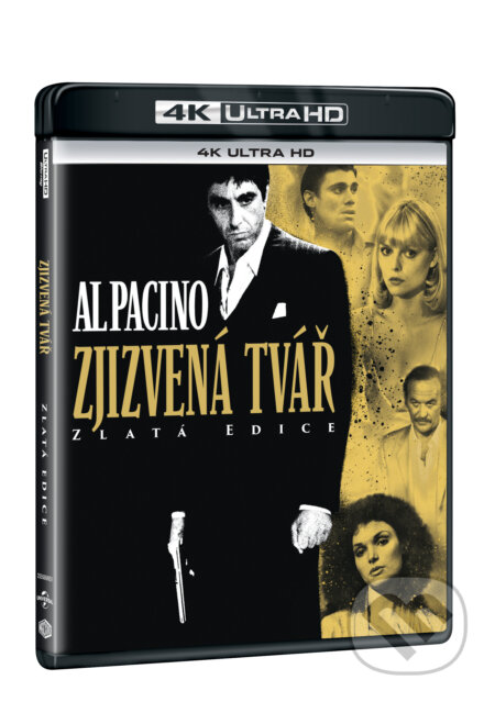 Film: Zjizvená tvář Ultra HD Blu-ray (Brian De Palm, John Whitesell a Brian De Palma) (UltraHDBlu-ray). Magicbox, 2024 Film: Zjizvená tvář Ultra HD Blu-ray (Brian De Palm, John Whitesell a Brian De Palma) (UltraHDBlu-ray). Magicbox, 2024