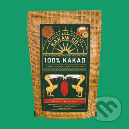 Kávy a čaje: 100% Kakao - Kolumbia Huila (Kakaw Co+). Kakaw Co+, 2023 Kávy a čaje: 100% Kakao - Kolumbia Huila (Kakaw Co+). Kakaw Co+, 2023