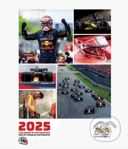 Nástenný kalendár F1 2025: Kráľovná motoršportu (Martin Trenkler). Trenkler ART, 2024 Nástenný kalendár F1 2025: Kráľovná motoršportu (Martin Trenkler). Trenkler ART, 2024