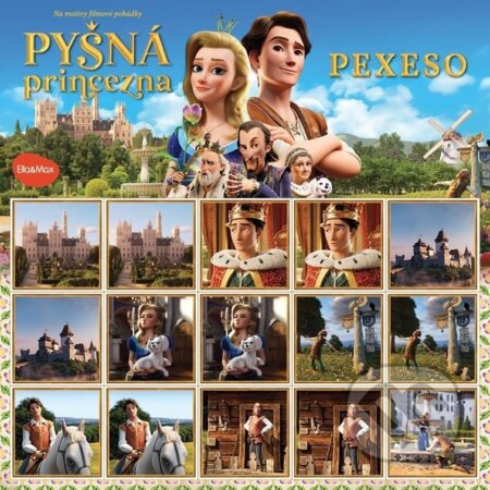 Spoločenská hra: Pyšná princezna - Pexeso na motivy filmové pohádky (Ella & Max). Ella & Max, 2024 Spoločenská hra: Pyšná princezna - Pexeso na motivy filmové pohádky (Ella & Max). Ella & Max, 2024